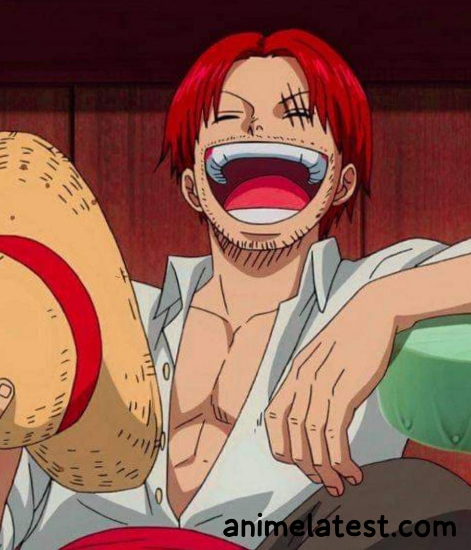 Shanks Laughing with his strawhat in his hand