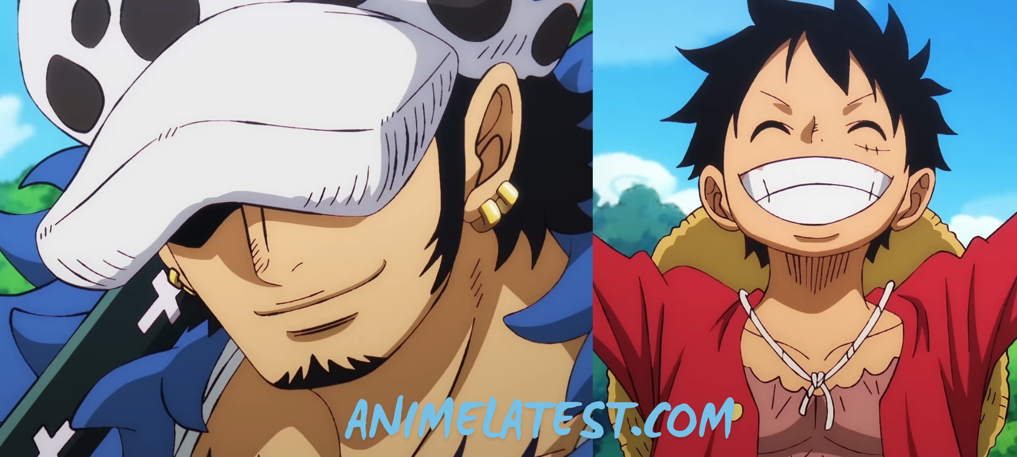 Trafalgar D. Waterlaw and Monkey D. Luffy smiling
