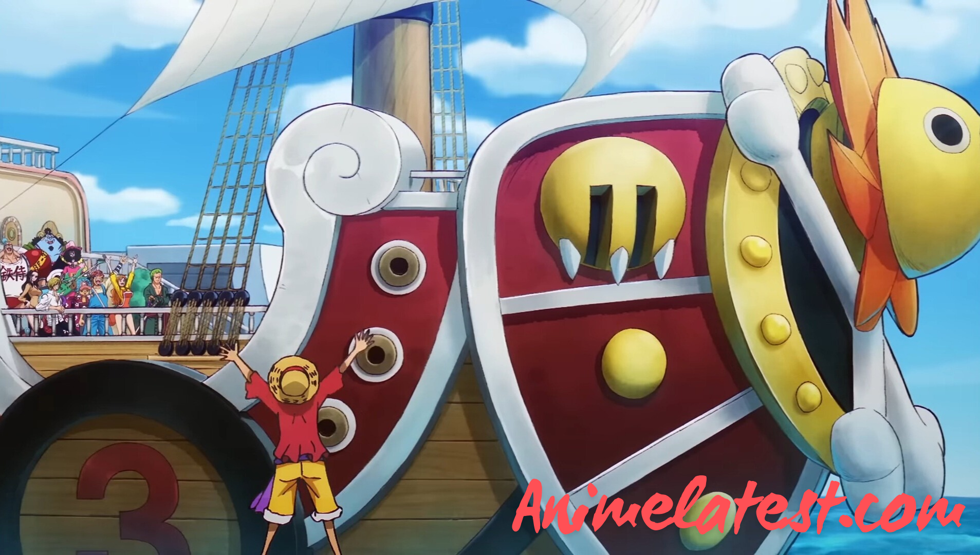 Strawhats on their ship thousand sunny